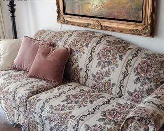 Lamp, 2 identical couches.