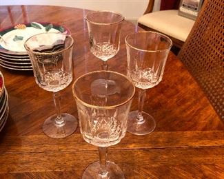 Search party of four crystal wine glasses looking for their two missing comrades