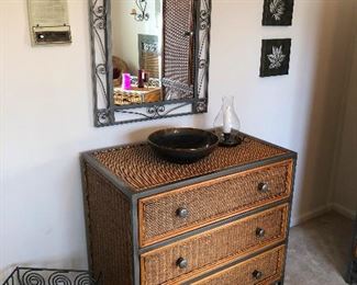 cute wicker dresser