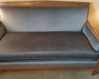 Mid-Century Modern LR settees' (2 ea) - reupholstered 56"W x 27"D x 31"T