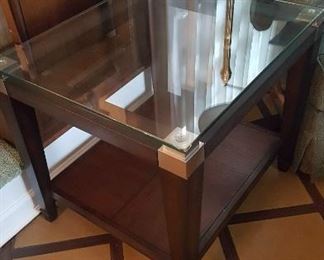 Den Glass Top Side Table