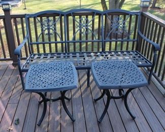 Agio patio furniture.  Comes with cushions.  