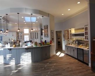 This well appointed kitchen is full of quality cookware.  