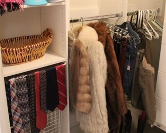 Ties, hats, furs and other clothing items.  