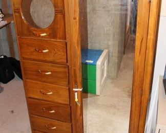 Wardrobe with full length mirror.  