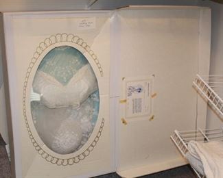 Beautiful wedding dress and hat,  circa 1982.