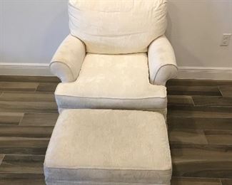 Upholstered chair and ottoman 