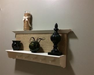 wall decor shelf with hooks