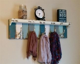 wall shelf with hooks  
