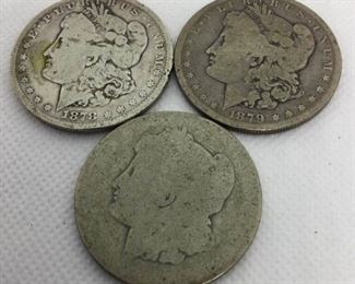 Set of 3 Morgan Dollars, 1878 & 1879 https://ctbids.com/#!/description/share/315692