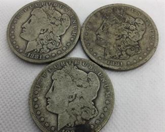 Set of 3 Morgan Dollars, 1881 https://ctbids.com/#!/description/share/315696
