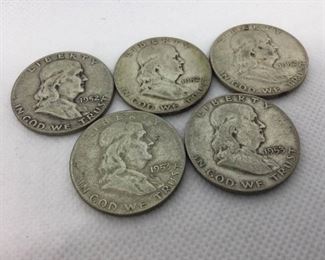 Set of 5 Franklin Half Dollars, 1952-1953 https://ctbids.com/#!/description/share/315697