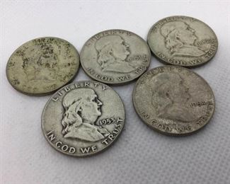Set of 5 Franklin Half Dollars, 1950-1954 https://ctbids.com/#!/description/share/315699