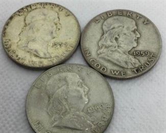 Set of 3 Franklin Half Dollars, 1959-1960 https://ctbids.com/#!/description/share/315701