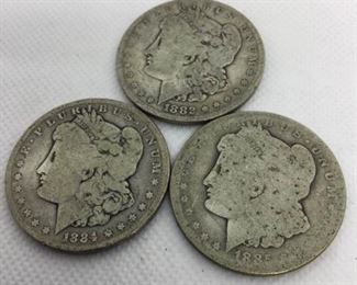 Set of 3 Morgan Dollars: 1882, 1884, 1885 https://ctbids.com/#!/description/share/315708