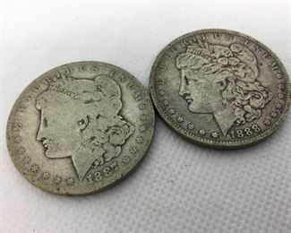 Pair of Morgan Dollars: 1887 & 1888 https://ctbids.com/#!/description/share/315813