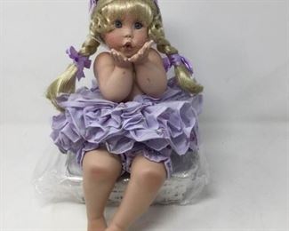 Danbury Mint ''Violet'' Porcelain Doll https://ctbids.com/#!/description/share/316078