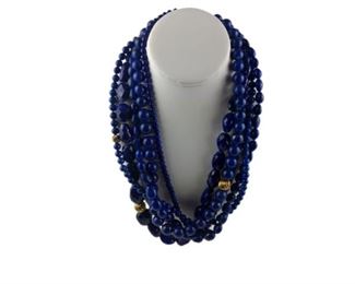 45. David Yurman Lapis Lazuli and 18K Gold Necklace