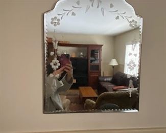 Vintage etched mirror 