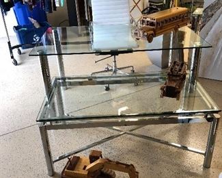Stunning glass desk and coffee table