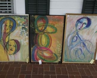 NEW YORK CITY ARTIST "MINA GREEN" 1930'S   -  PURCHASED ART SHOW, ST. SIMONS ISLAND, GA., 1970