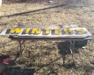 aluminum sign - 73 in by 18 in