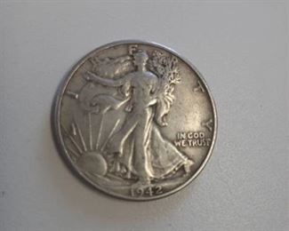 1942 Walking Liberty silver half dollar