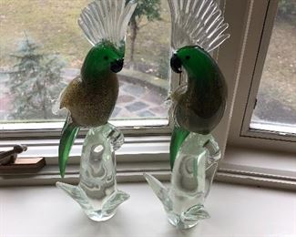 PAIR OF MURANO COCKTOOS