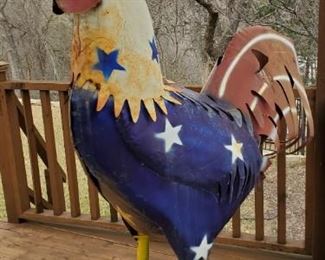 6 Foot Metal Rooster - Yard Art, Right Side