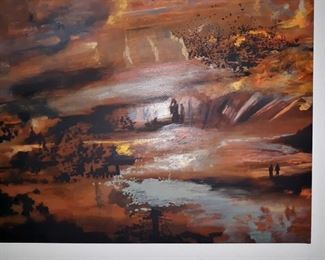 Nina Sten Knudsen. “If Ten Thousand Birds Came Flying My Way”. Oil on canvas. Approximately 35” by 40”. This item is available for pre-sale and is being advertised on other sites. Please contact for price. Local pickup only.