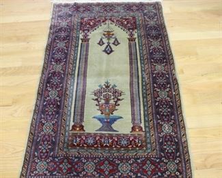 Antique And Finely Hand Woven Prayer Rug