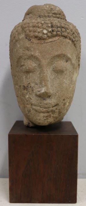 Antique Stone Buddha Head