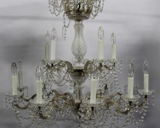 Antique Waterford Style Cut Glass Chandelier