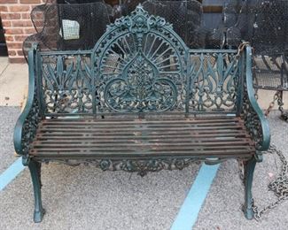 Fine Quality And Heavy Duty Patinated Iron Bench