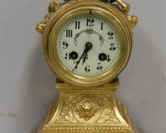 French Gilt Bronze Mantel Clock With Dove