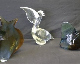 Grouping Of Art Glass To Inc Fish A Murano