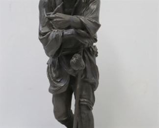 Japanese Bronze Figure of a Farmer Signed Seiya