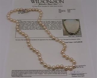 JEWELRY kt Gold Pearl and Diamond Necklace