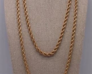 JEWELRY kt Gold Rope Twist Chain Necklaces