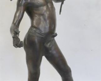 Life Size Bronze Sculpture Of A Boy With Birds