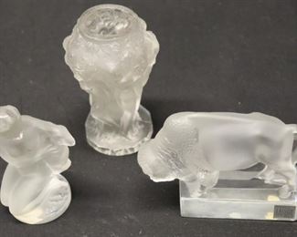 Signed Lalique France Pieces And An Unsigned
