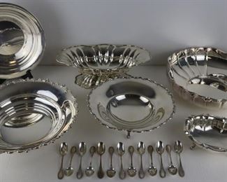 SILVER Continental Silver Hollow Ware Grouping