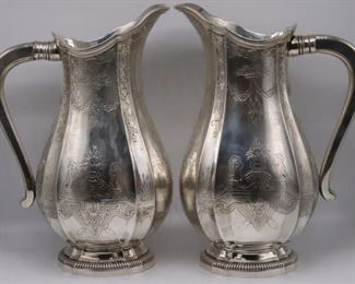 SILVER Matched Silver Water Jugs
