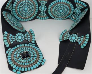 STERLING Monumental Turquoise and Sterling Concho