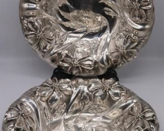 STERLING Pair of Mauser Floral Sterling Bowls