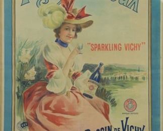 VICHY GAZEUX VINTAGE LITHOGRAPHIC POSTER