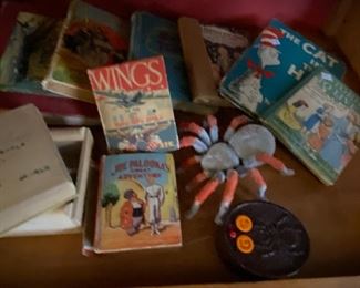 Antique books and toys 