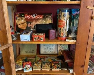 Antique books and toys 