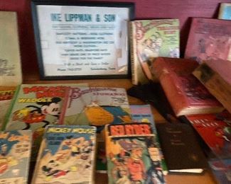 Antique books and toys 