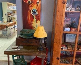 Antique children’s chairs, chest and table